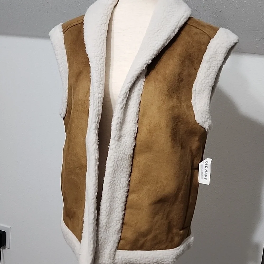 Faux Suede SHERPA LINED WOMEN'S VEST - Picture 4 of 11